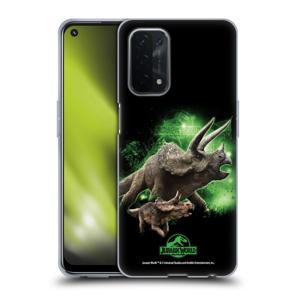 Jurassic World Key Art Triceratops Soft Gel Case for OPPO A54 5G