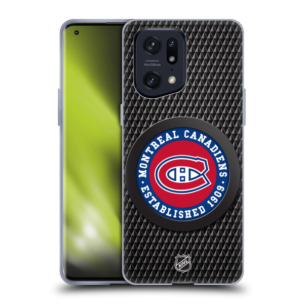 NHL Montreal Canadiens Puck Texture Soft Gel Case for OPPO Find X5 Pro