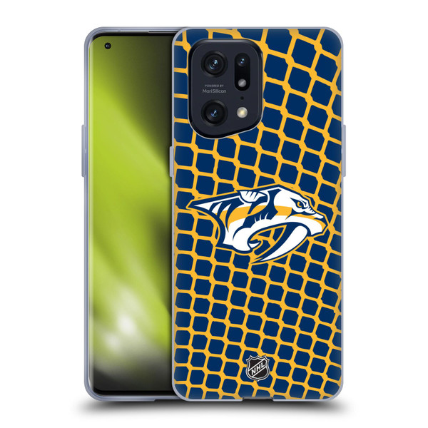 NHL Nashville Predators Net Pattern Soft Gel Case for OPPO Find X5 Pro