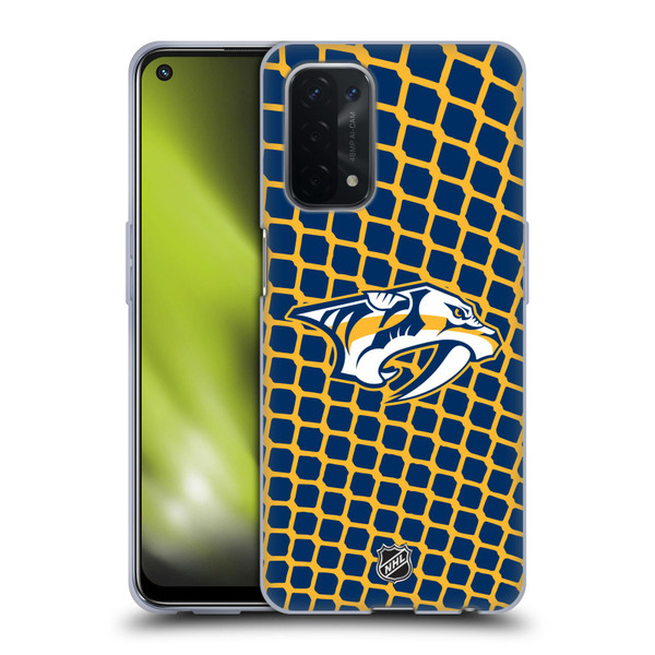 NHL Nashville Predators Net Pattern Soft Gel Case for OPPO A54 5G