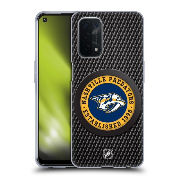 NHL Nashville Predators Puck Texture Soft Gel Case for OPPO A54 5G