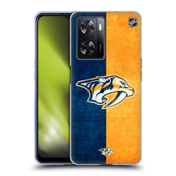 NHL Nashville Predators Half Distressed Soft Gel Case for OPPO A57s