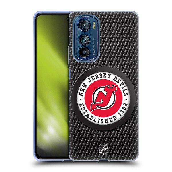 NHL New Jersey Devils Puck Texture Soft Gel Case for Motorola Edge 30