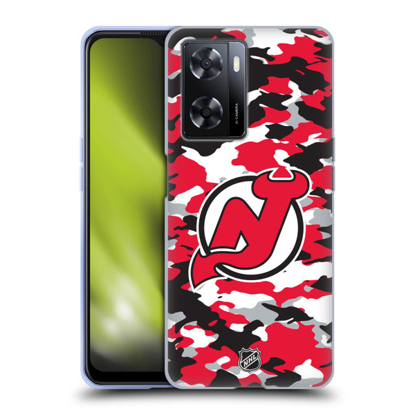 NHL New Jersey Devils Camouflage Soft Gel Case for OPPO A57s