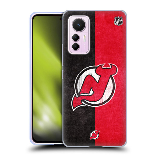 NHL New Jersey Devils Half Distressed Soft Gel Case for Xiaomi 12 Lite