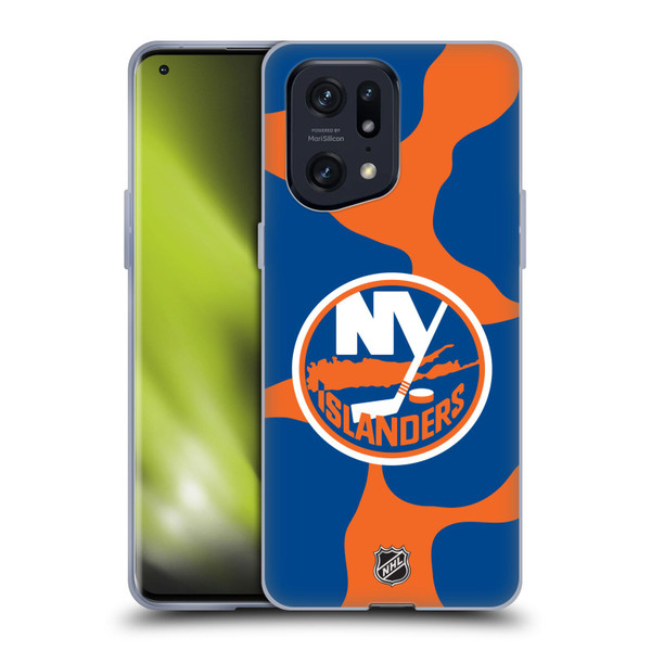 NHL New York Islanders Cow Pattern Soft Gel Case for OPPO Find X5 Pro