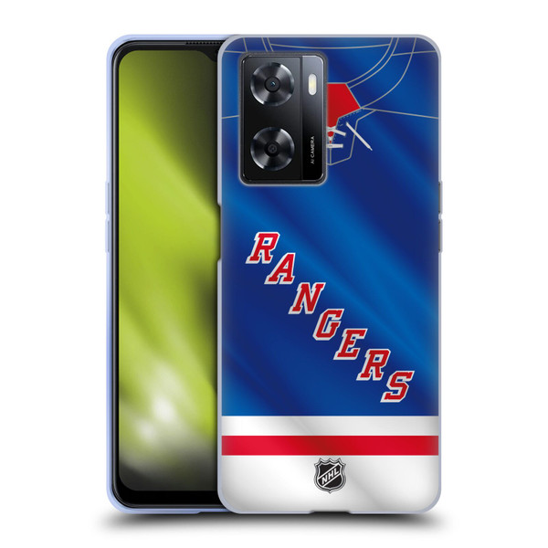 NHL New York Rangers Jersey Soft Gel Case for OPPO A57s