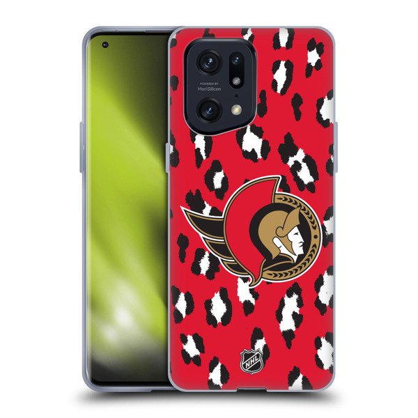 NHL Ottawa Senators Leopard Patten Soft Gel Case for OPPO Find X5 Pro