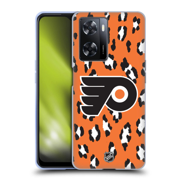 NHL Philadelphia Flyers Leopard Pattern Soft Gel Case for OPPO A57s