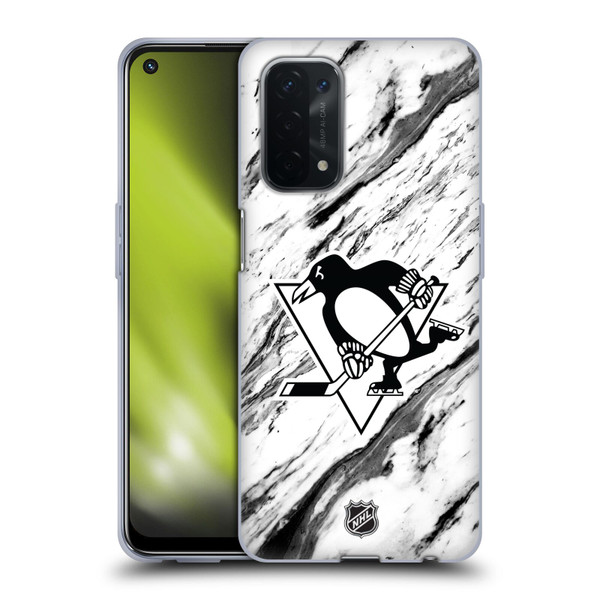NHL Pittsburgh Penguins Marble Soft Gel Case for OPPO A54 5G