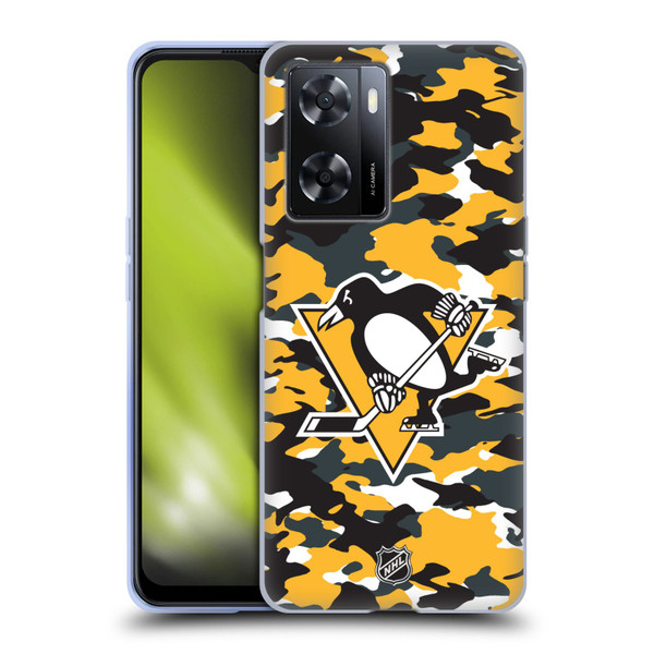 NHL Pittsburgh Penguins Camouflage Soft Gel Case for OPPO A57s