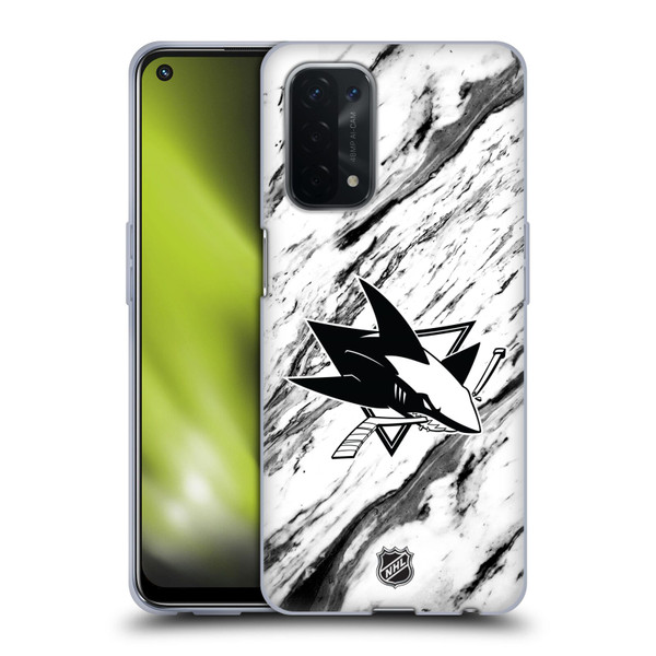 NHL San Jose Sharks Marble Soft Gel Case for OPPO A54 5G