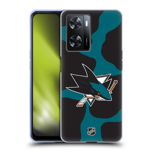 NHL San Jose Sharks Cow Pattern Soft Gel Case for OPPO A57s