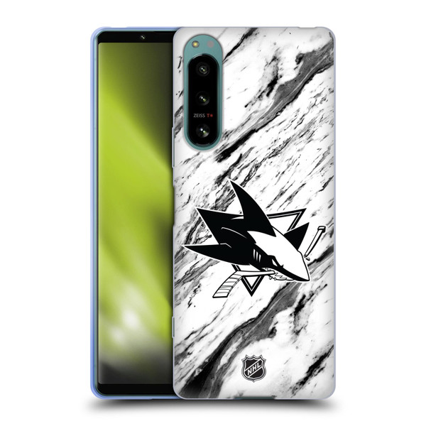 NHL San Jose Sharks Marble Soft Gel Case for Sony Xperia 5 IV
