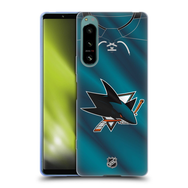 NHL San Jose Sharks Jersey Soft Gel Case for Sony Xperia 5 IV