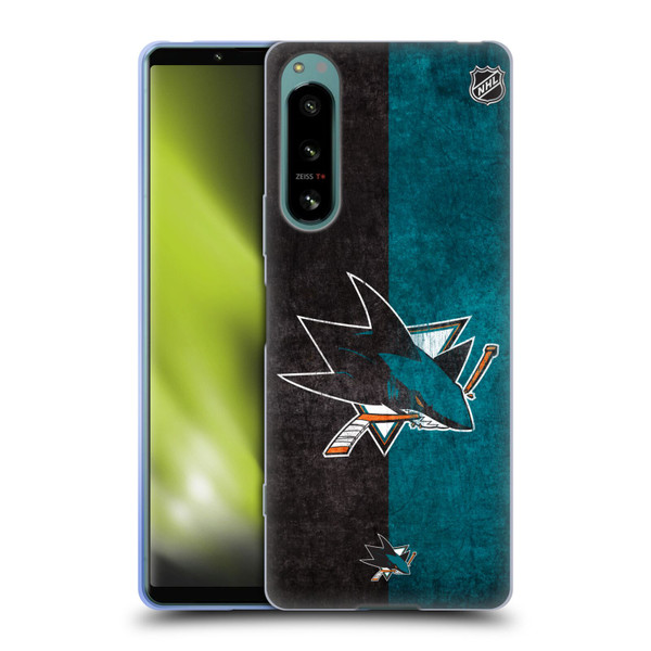 NHL San Jose Sharks Half Distressed Soft Gel Case for Sony Xperia 5 IV