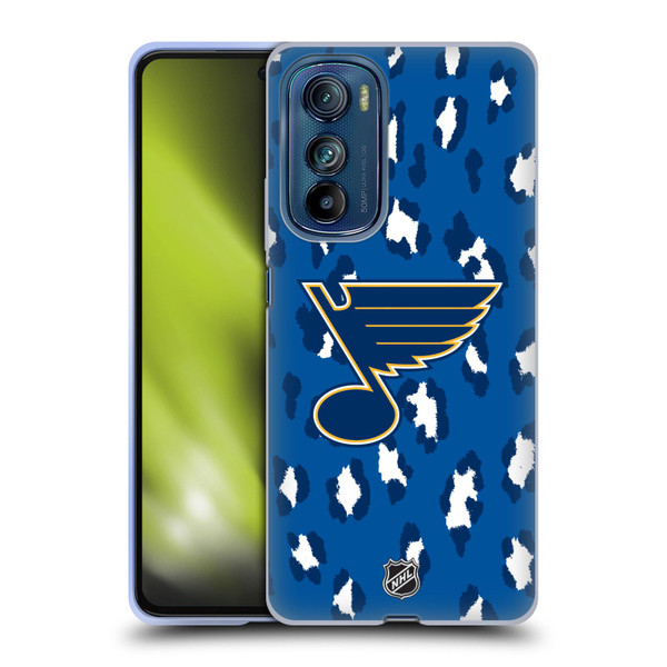 NHL St Louis Blues Leopard Pattern Soft Gel Case for Motorola Edge 30