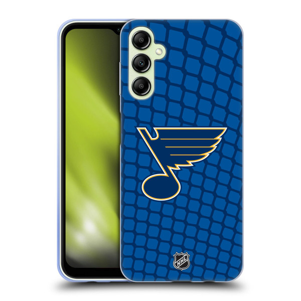 NHL St Louis Blues Net Pattern Soft Gel Case for Samsung Galaxy A14 5G