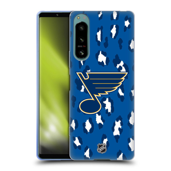 NHL St Louis Blues Leopard Pattern Soft Gel Case for Sony Xperia 5 IV