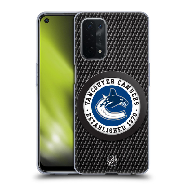 NHL Vancouver Canucks Puck Texture Soft Gel Case for OPPO A54 5G