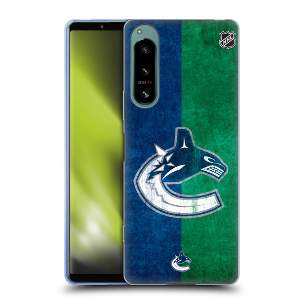 NHL Vancouver Canucks Half Distressed Soft Gel Case for Sony Xperia 5 IV