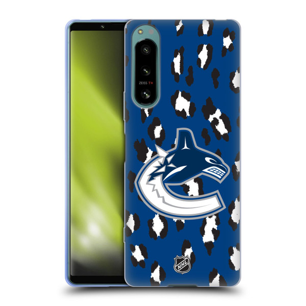 NHL Vancouver Canucks Leopard Patten Soft Gel Case for Sony Xperia 5 IV