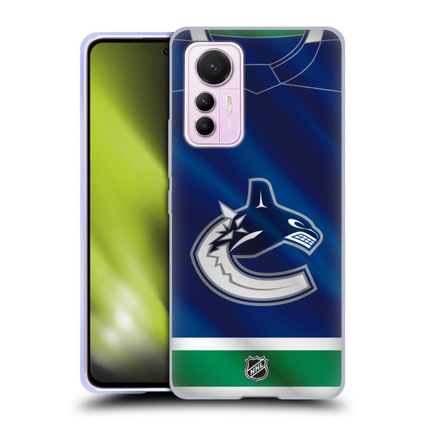 NHL Vancouver Canucks Jersey Soft Gel Case for Xiaomi 12 Lite