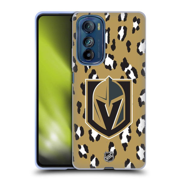 NHL Vegas Golden Knights Leopard Patten Soft Gel Case for Motorola Edge 30