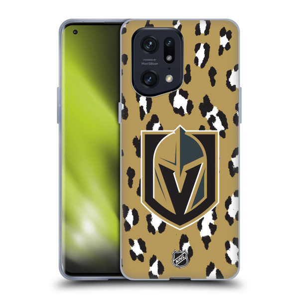 NHL Vegas Golden Knights Leopard Patten Soft Gel Case for OPPO Find X5 Pro