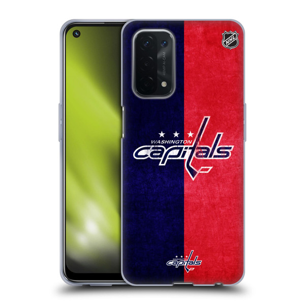 NHL Washington Capitals Half Distressed Soft Gel Case for OPPO A54 5G