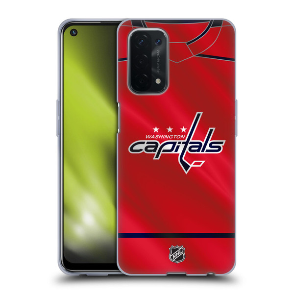NHL Washington Capitals Jersey Soft Gel Case for OPPO A54 5G