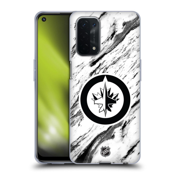 NHL Winnipeg Jets Marble Soft Gel Case for OPPO A54 5G