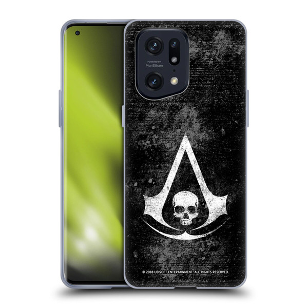 Assassin's Creed Black Flag Logos Grunge Soft Gel Case for OPPO Find X5 Pro