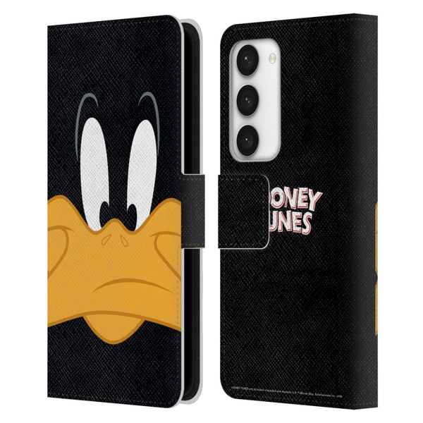 Looney Tunes Full Face Daffy Duck Leather Book Wallet Case Cover For Samsung Galaxy S23 5G