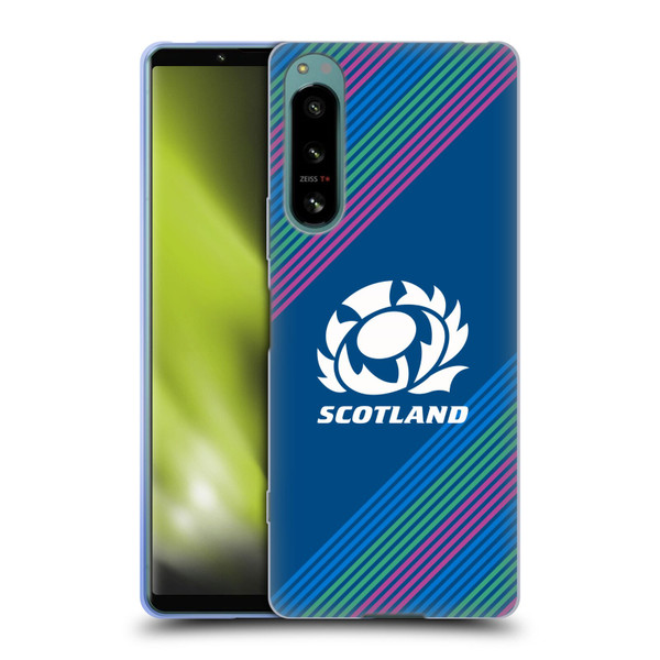 Scotland Rugby Graphics Stripes Soft Gel Case for Sony Xperia 5 IV