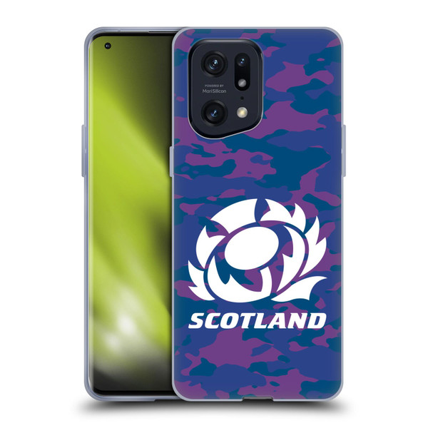 Scotland Rugby Logo 2 Camouflage Soft Gel Case for OPPO Find X5 Pro