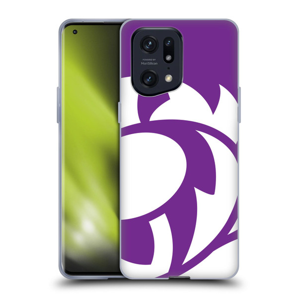 Scotland Rugby Oversized Thistle Purple Heather Soft Gel Case for OPPO Find X5 Pro