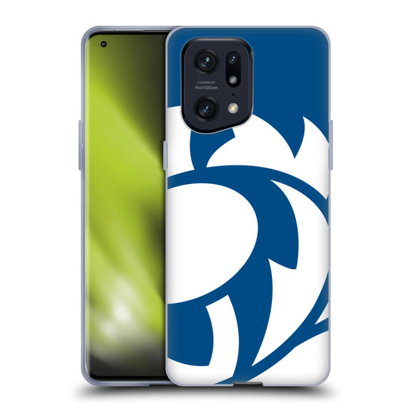 Scotland Rugby Oversized Thistle Saltire Blue Soft Gel Case for OPPO Find X5 Pro