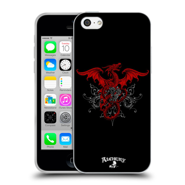 Alchemy Gothic Dragon Draco Rosa Soft Gel Case for Apple iPhone 5c