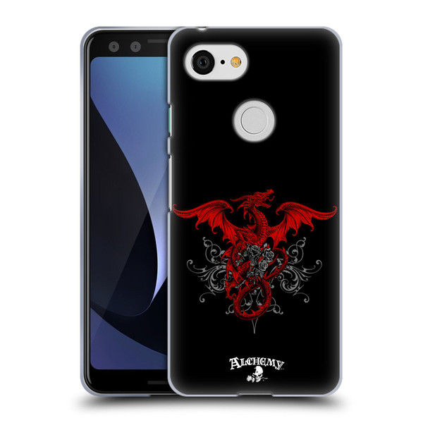 Alchemy Gothic Dragon Draco Rosa Soft Gel Case for Google Pixel 3