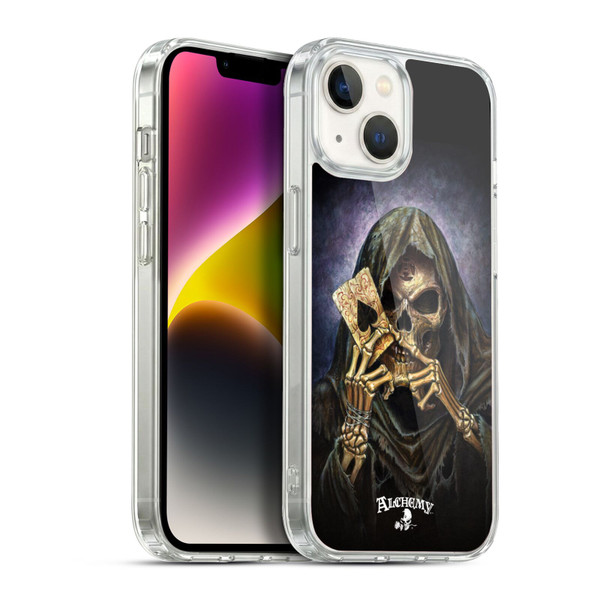 Alchemy Gothic Skull And Cards Reaper's Ace Soft Gel Case for Apple iPhone 14
