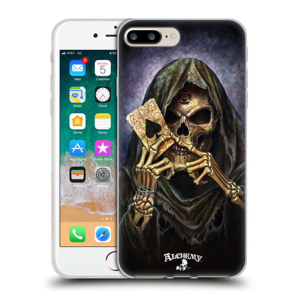 Alchemy Gothic Skull And Cards Reaper's Ace Soft Gel Case for Apple iPhone 7 Plus / iPhone 8 Plus