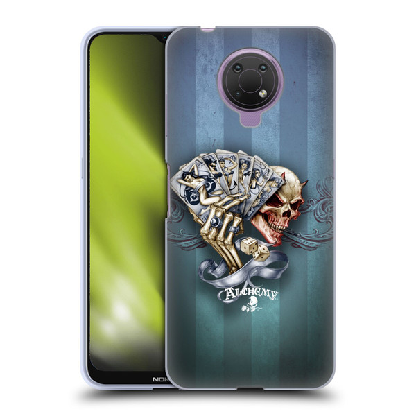 Alchemy Gothic Skull And Cards Read 'Em And Weep Soft Gel Case for Nokia G10