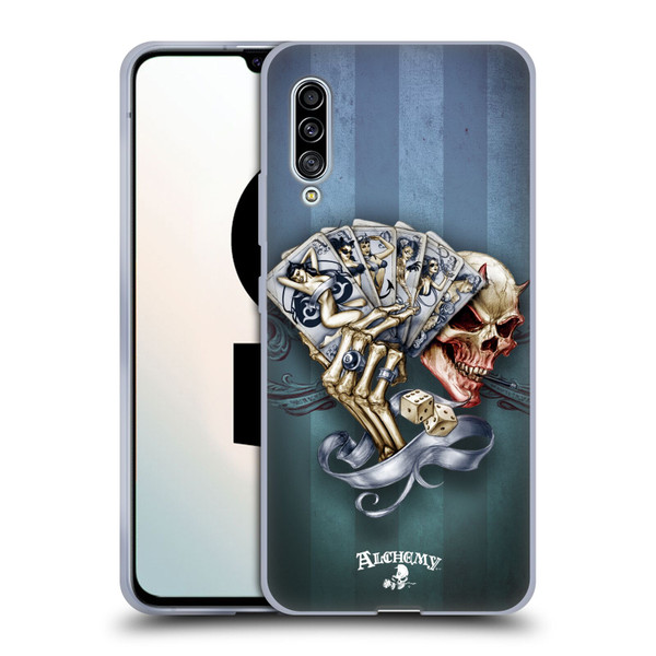 Alchemy Gothic Skull And Cards Read 'Em And Weep Soft Gel Case for Samsung Galaxy A90 5G (2019)