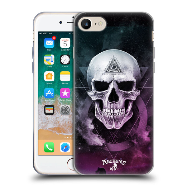 Alchemy Gothic Skull The Void Geometric Soft Gel Case for Apple iPhone 7 / 8 / SE 2020 & 2022