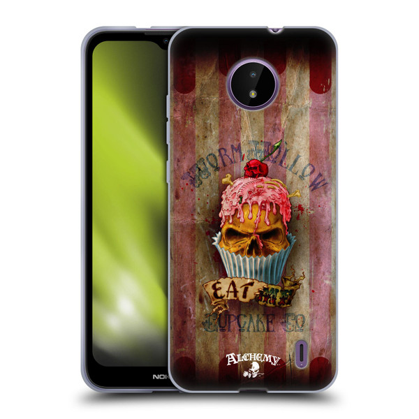 Alchemy Gothic Skull Eat Me Cupcake Soft Gel Case for Nokia C10 / C20