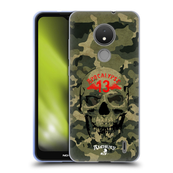 Alchemy Gothic Skull Camo Skull Soft Gel Case for Nokia C21