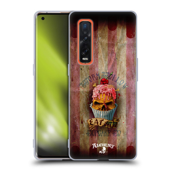 Alchemy Gothic Skull Eat Me Cupcake Soft Gel Case for OPPO Find X2 Pro 5G