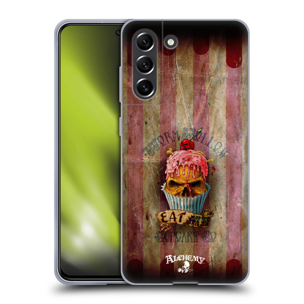 Alchemy Gothic Skull Eat Me Cupcake Soft Gel Case for Samsung Galaxy S21 FE 5G