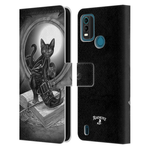 Alchemy Gothic Cats Midnight Mischief Leather Book Wallet Case Cover For Nokia G11 Plus